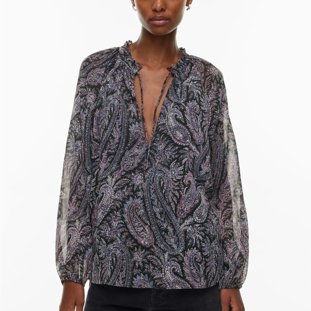 Little Moon Women’s Daytrip Blouse in Black Paisley